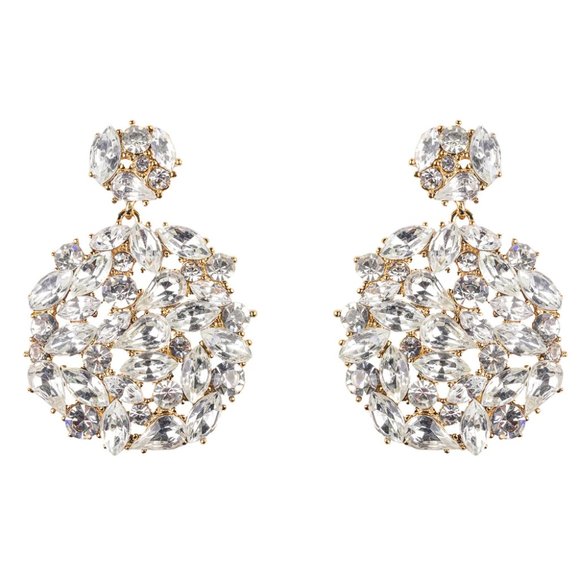 KENNETH JAY LANE RHINESTONE CRYSTAL PIERCED EARRING